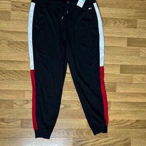 Tommy Hilfiger Womens Jogger Pants Elastic Waist Sportswear Black Size 0X NWT